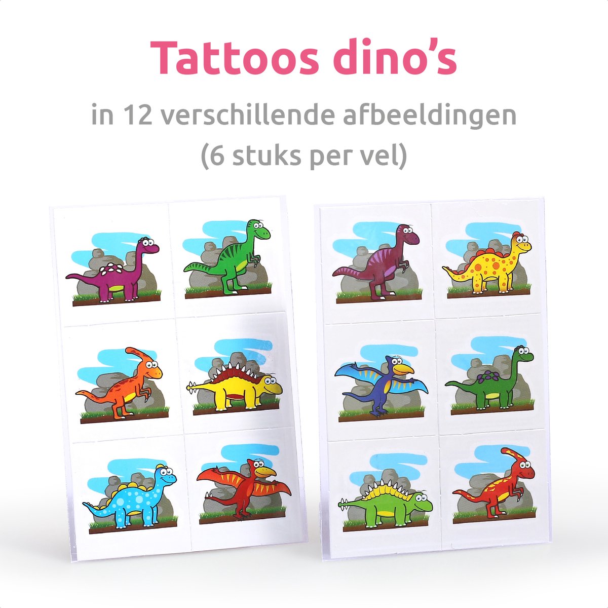 Isa's Friends® - Tattoo's kinderen 96 stuks - Uitdeelcadeau Dino's - Traktatie - Tijdelijke tattoo - Plak tattoo's - Uitdeelcadeautjes voor Kinderen — afbeelding 5