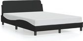 vidaXL - Cadre de lit - avec - tête de lit - cuir artificiel - noir - 120x200 - cm