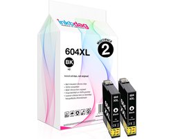 Inktdag inktcartridges voor Epson 604XL Zwart, Epson 604 black cartridge x 2 stuk voor Epson Expression Home XP-2200 XP-2205 XP-3200 XP-3205 XP-4200 XP-4205 Workforce WF-2910 WF-2930 WF-2935 WF-2950