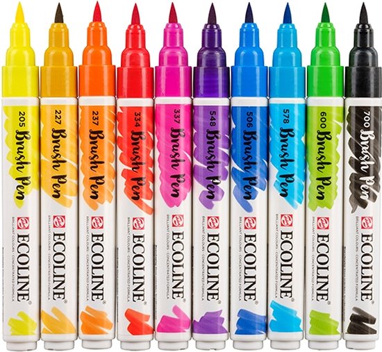 Ecoline Brush Pen set | 10 kleuren