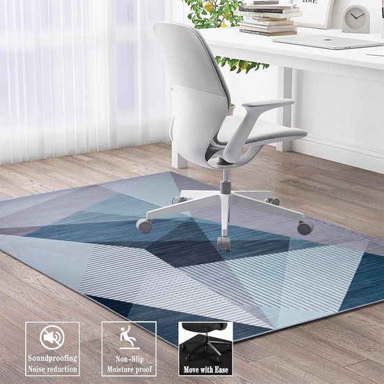 SHACOS Gaming Stoel Mat 120 cm, Computer Stoel Mat Hardhouten Vloer Bureau Stoel Matten Antislip Gaming Stoel Mat Voor Harde Vloeren Beschermer Mat voor Thuiskantoor Gaming Kamer, Blauw