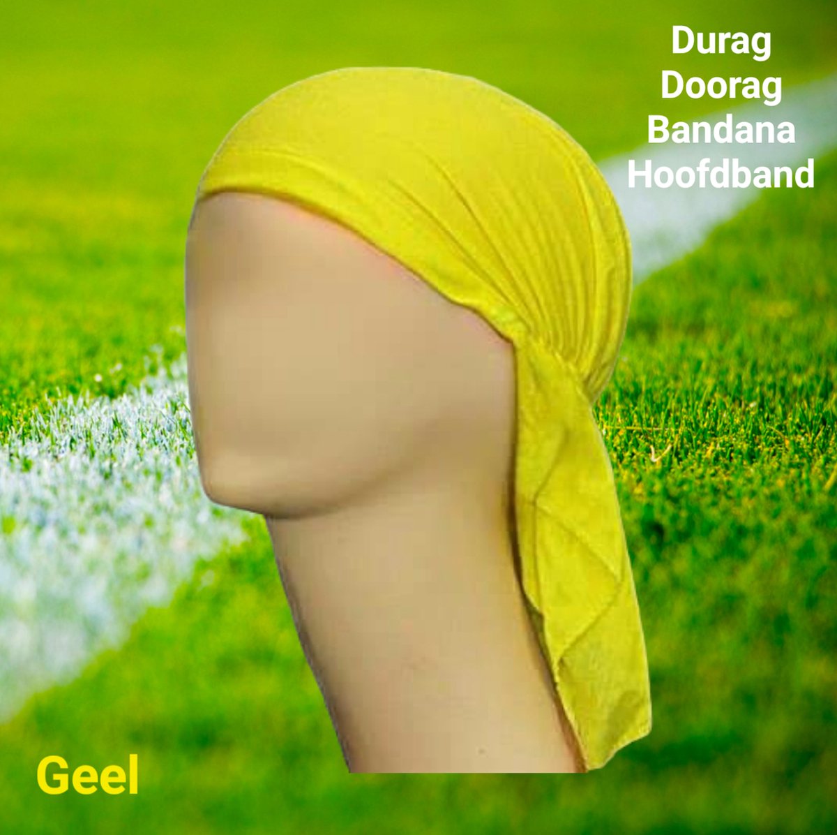 SPORT® - Zachte soepele stoffen Durag, Hoofdband, Hoofddoek met elastiek – Geel - 3 stuks - (jong) volwassenen / jeugd - unisex - hoofdmaat 53-56 cm - casual sport, carnaval, festival, themafeesten, vakantie, sauna of strand