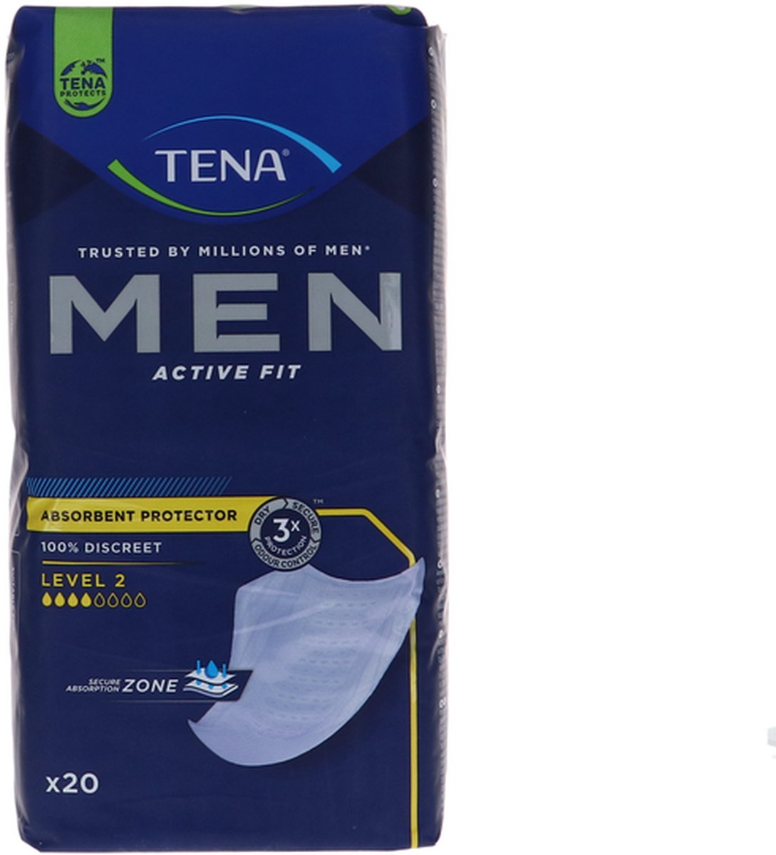 Goedkoopste TENA Men Active fit Level 2- 3 x 20 STUKS VOORDEELVERPAKKING