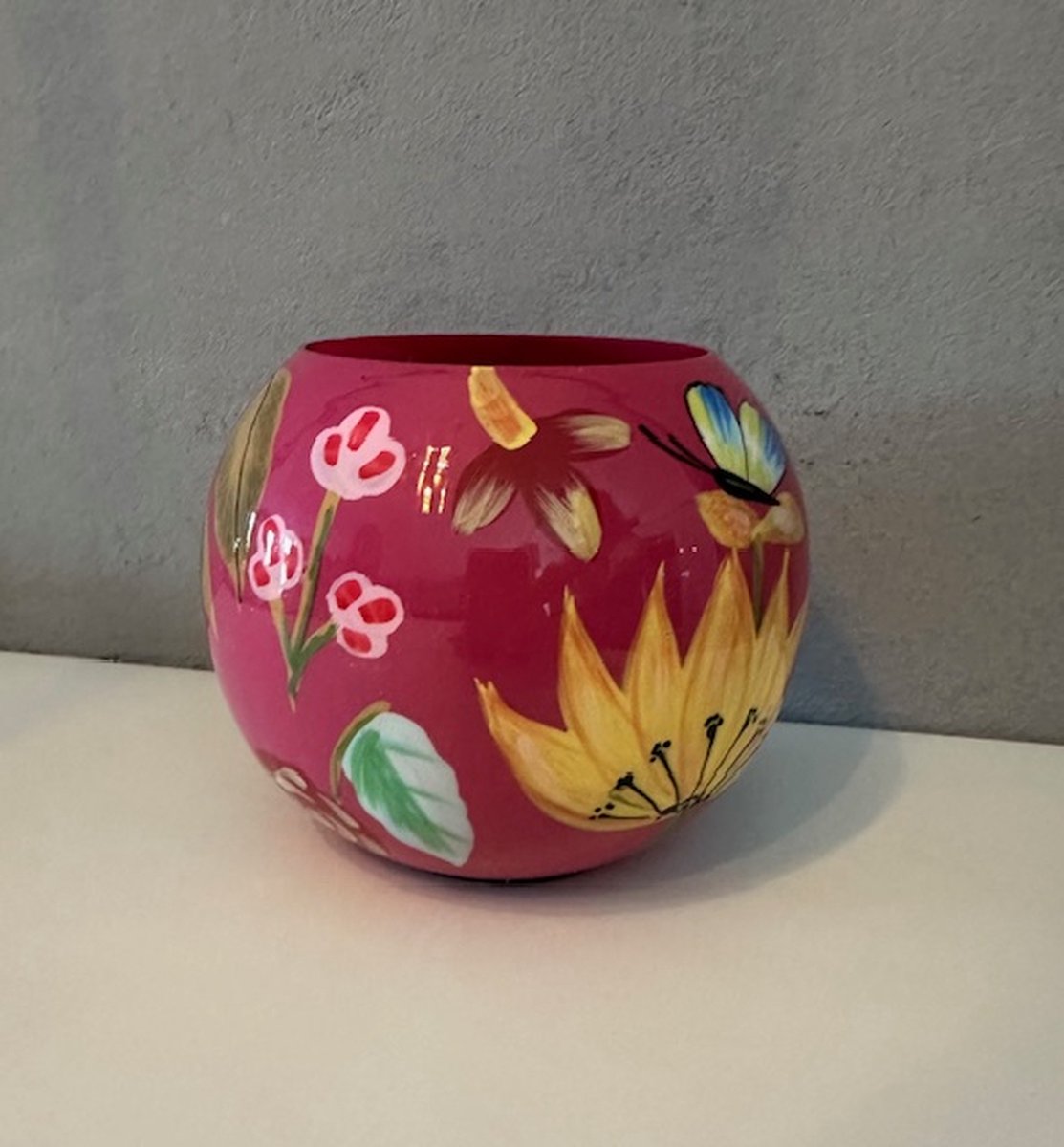 Colmore by Diga Colmore - Vaas - Handbeschilderd - Fuchsia