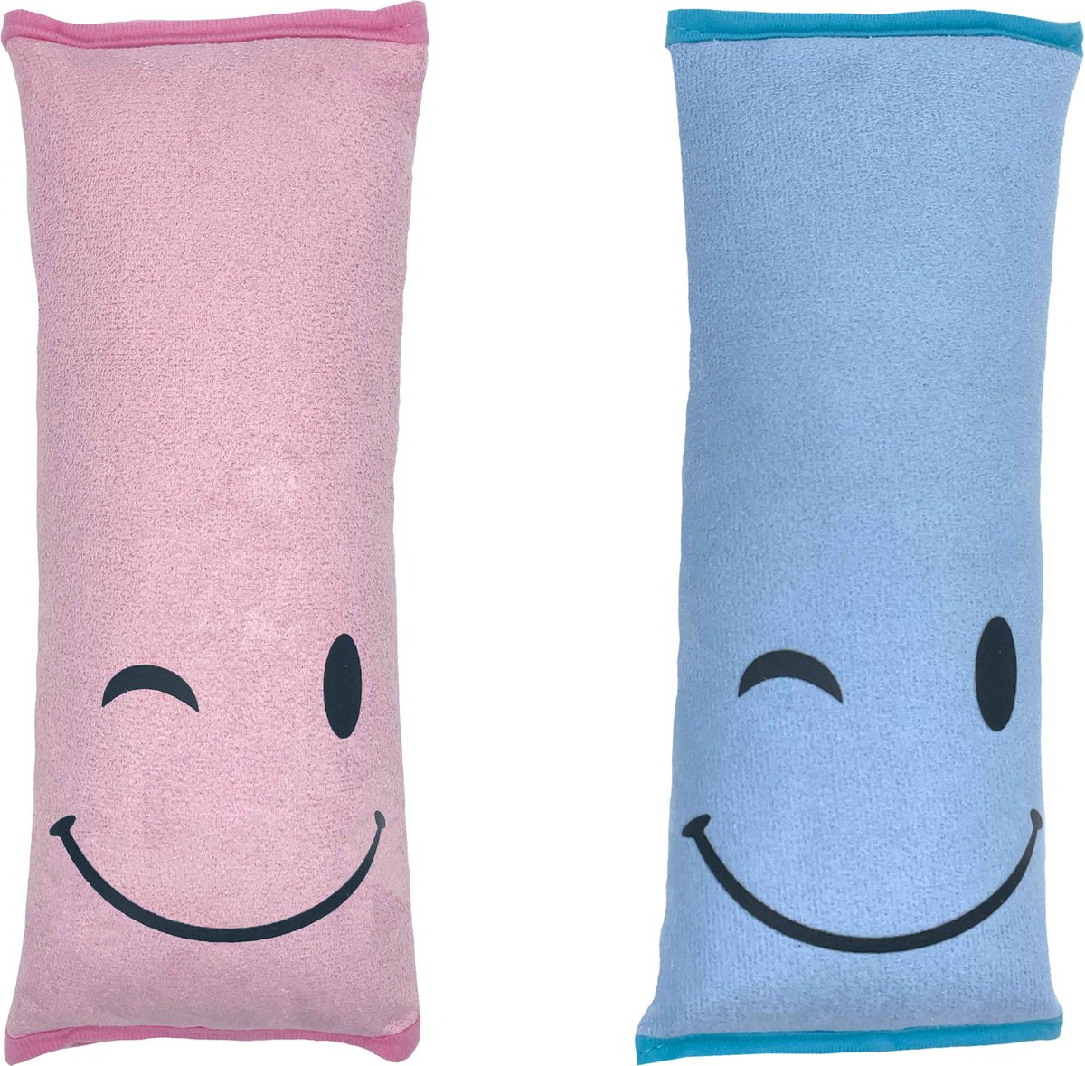 Combiset Roze en Blauw - Gordelhoes Kind - Gordelkussen - Gordel Beschermer - Autogordel beschermer - Slaapkussen Auto - Gordelhoes Auto - Nekkussen Kind - Gordelhoezen