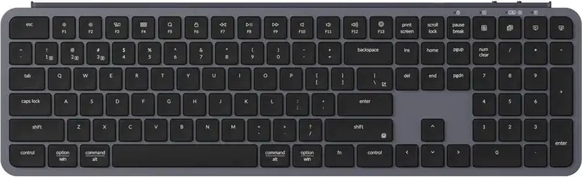 Keychron B6 Pro - Toetsenbord - Draadloos - US QWERTY - 100% - Bluetooth - Laag Profiel - Space Grey thumbnail 6