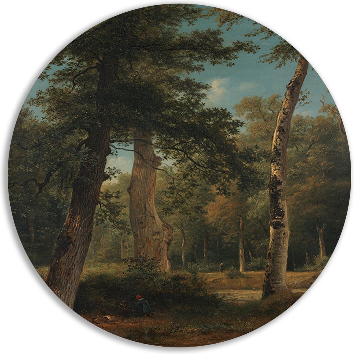 Een bos te Fontainebleau - Georgius Jacobus Johannes van Os muurcirkels - Bos muurcirkel -