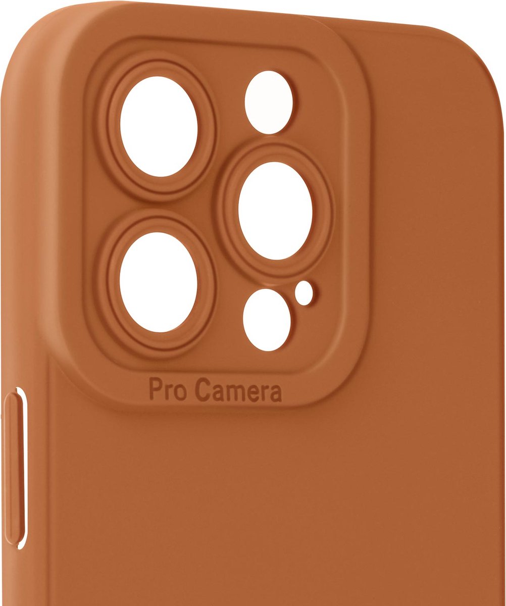 Avizar Hoes Geschikt voor iPhone 15 Pro Max Beveiligde camera, Lichtbruin