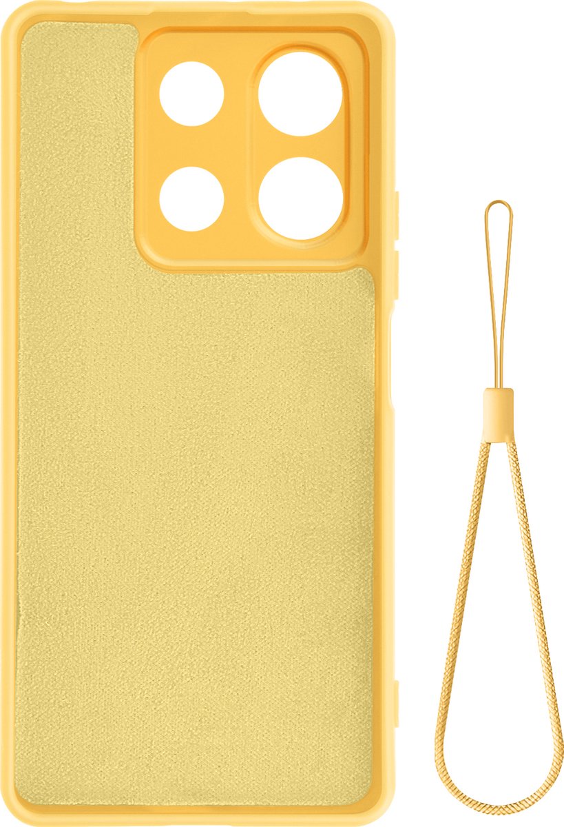 Avizar Hoes Geschikt voor Xiaomi Redmi Note 13 5G Halfstijve handriem, Geel