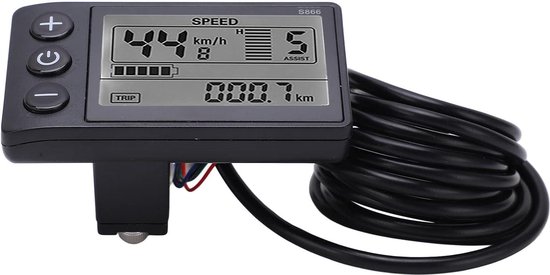 EBike LCD-scherm, Universeel 36V 48V Elektrisch Fiets LCD-scherm, Waterdichte Multifunctionele GD06 Fietscomputer Snelheidsmeter voor Modificatie voor 22,2 Mm / 0,9 Inch Stuur