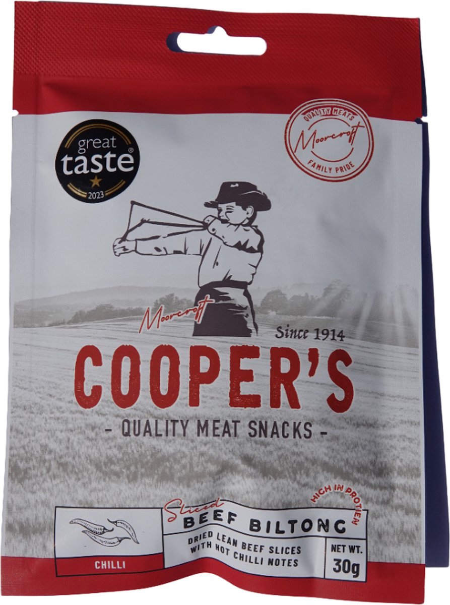 Cooper's Beef Biltong Chilli Flavour - 5 x 30 gram