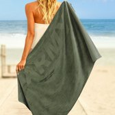 Bol.com Zavelo Strandlaken 100x200 cm - Ocean - Groen - Extra groot - 100% Katoen - Heerlijk Zacht - Strandhanddoek - Badlaken aanbieding