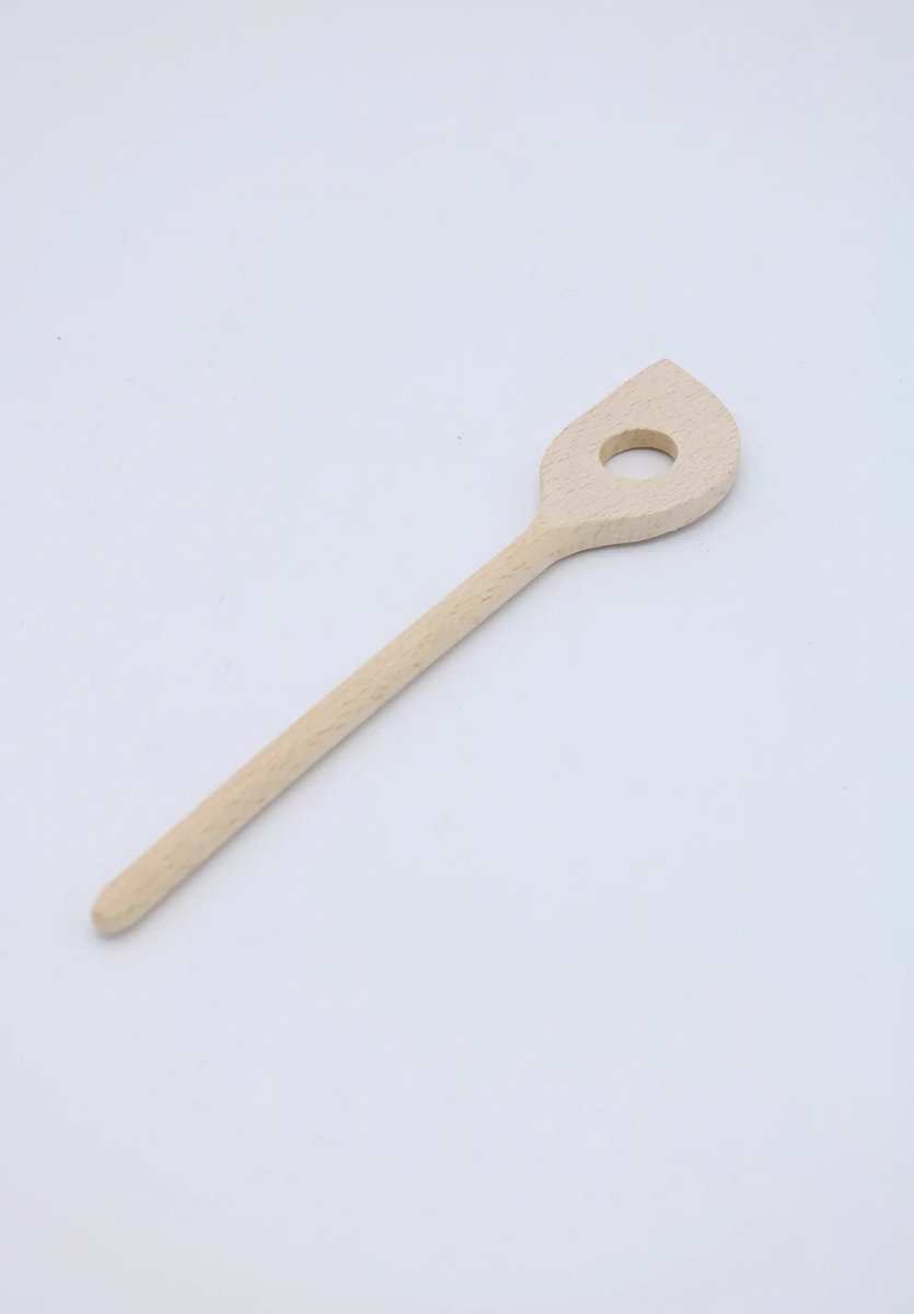 Pollepel spits met gat 16cm