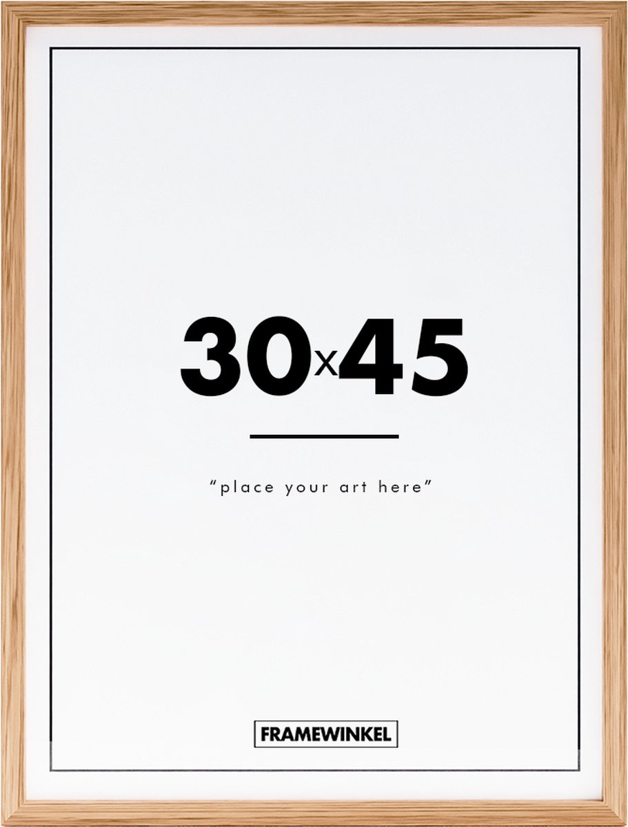 Fotolijst - Framewinkel - Premium Hout - Fotomaat 30x45 cm - Posterlijst - Fotolijstje - Eik