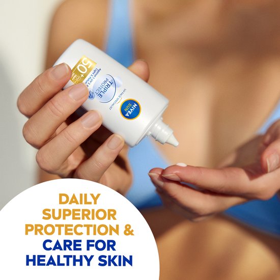 NIVEA SUN UV Face Triple Protect Ultralichte Zonnebrand Gezicht SPF 50+ - Met Hyaluronzuur - Zonnebrandcrème - 40 ml