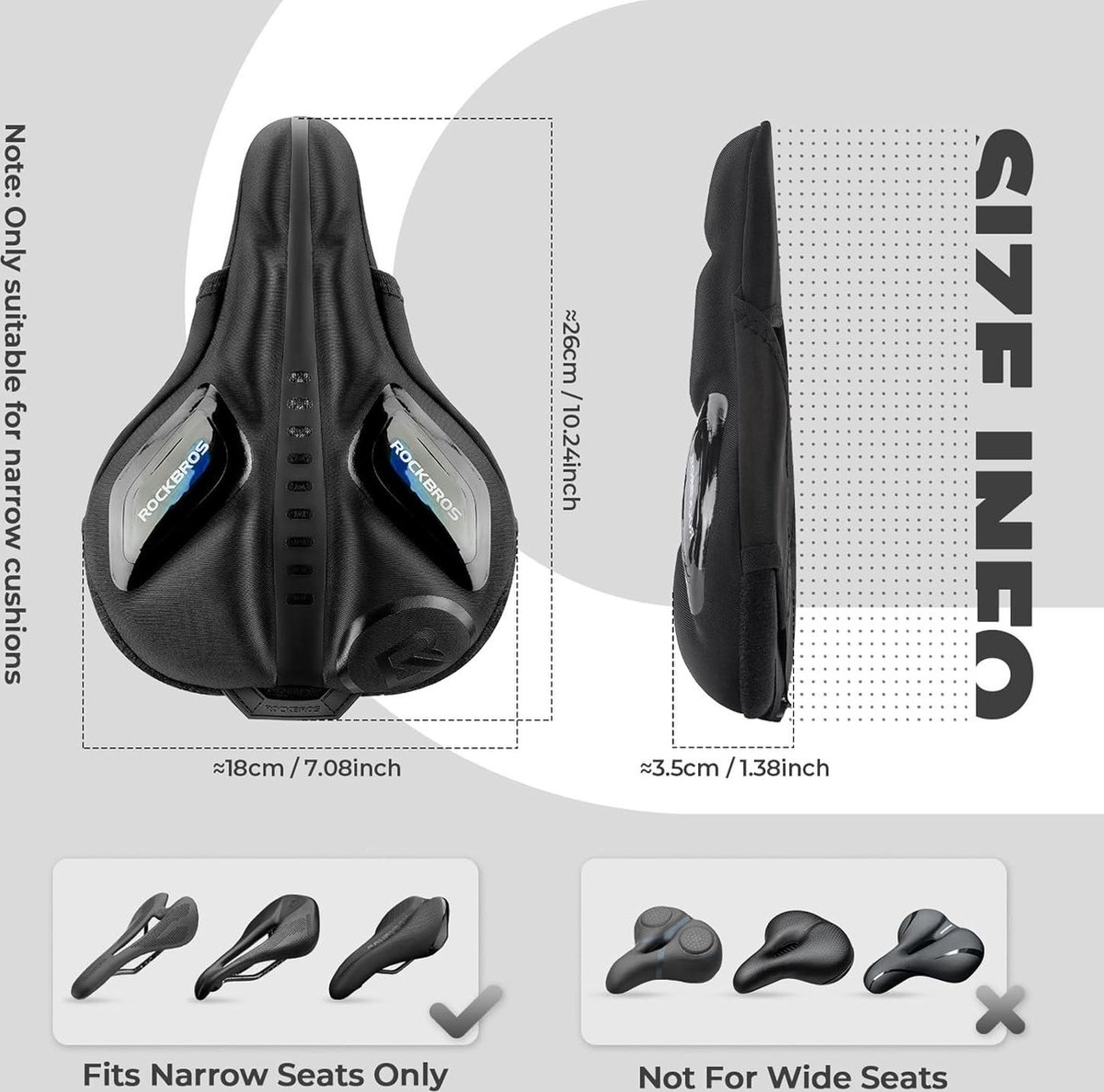 Coussin de selle de vélo ROCKBROS Housse de selle de vélo en