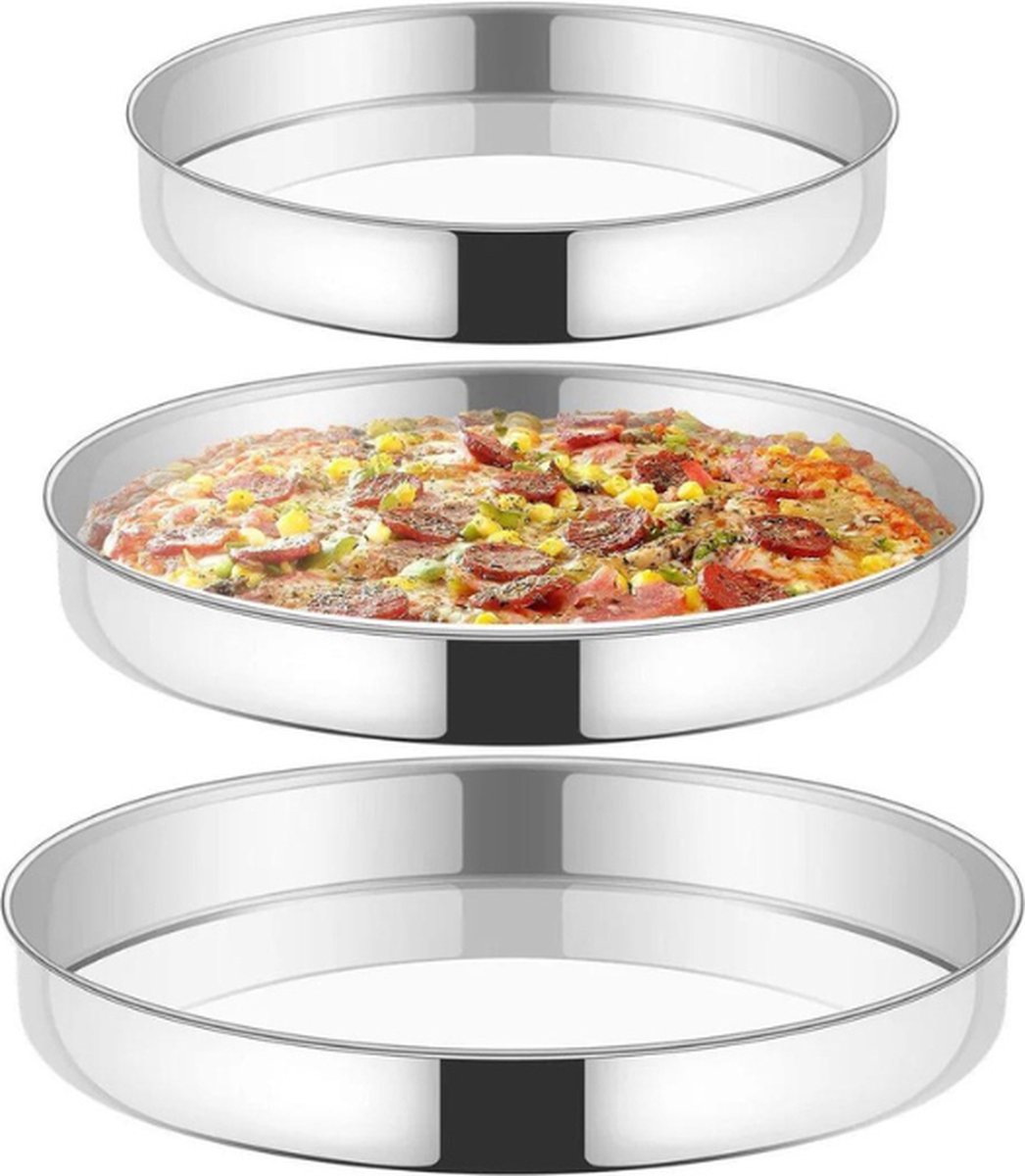 Scheffler - Bakplaat oven - Ovenschotel - Ovenschaal - Ovenplaat Stainless steel - 3 Delig - Staal - Tepsi - Bakvorm