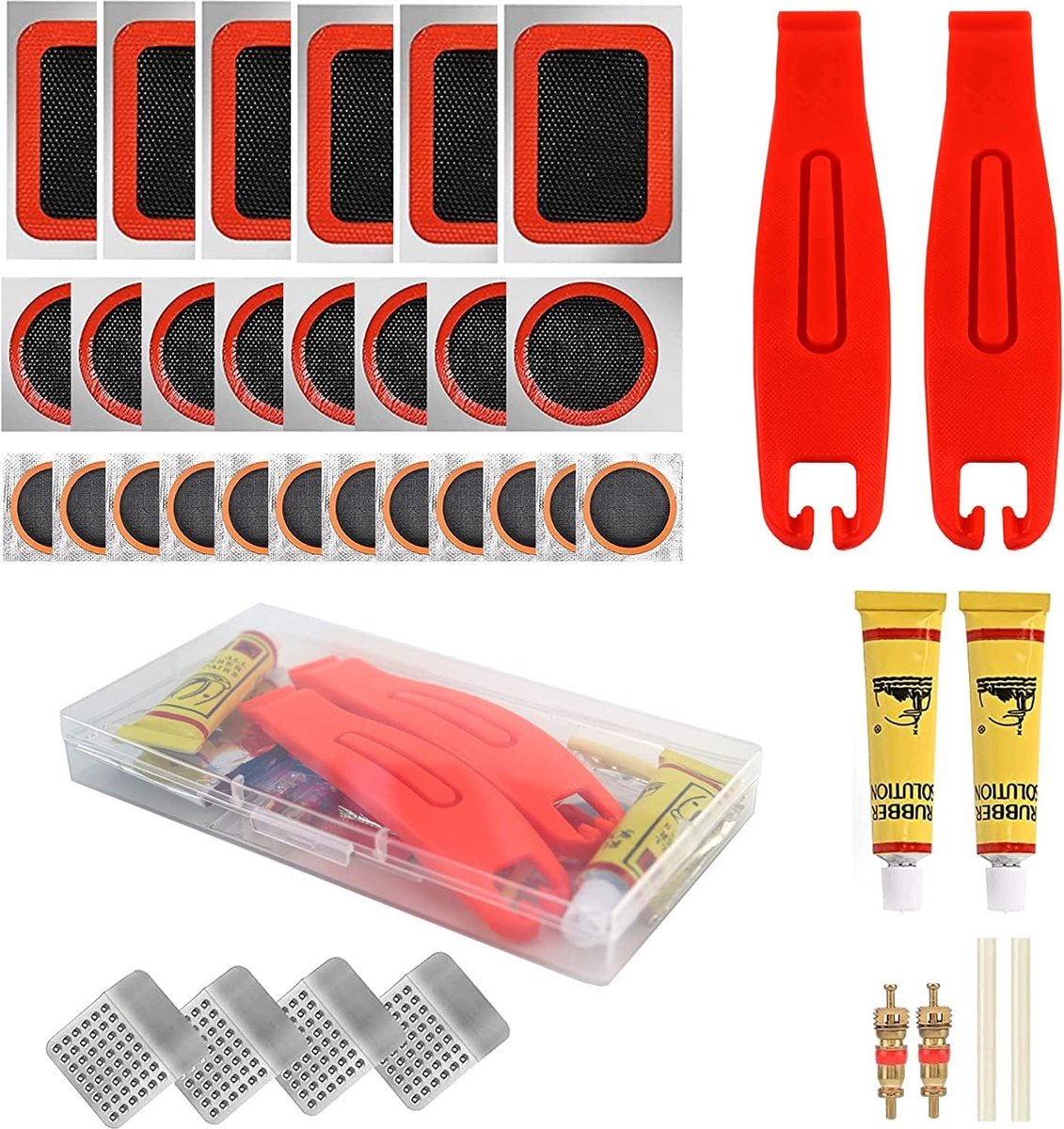 Fietsband Reparatieset - Fietsband plakken - Fietsband plakken set - Fietsband Plakkers - Bandenplakkers - Fietsband Reparatie - Fietsbandreparatie - Fietsbandrepatieset - Mountainbike Reparatieset