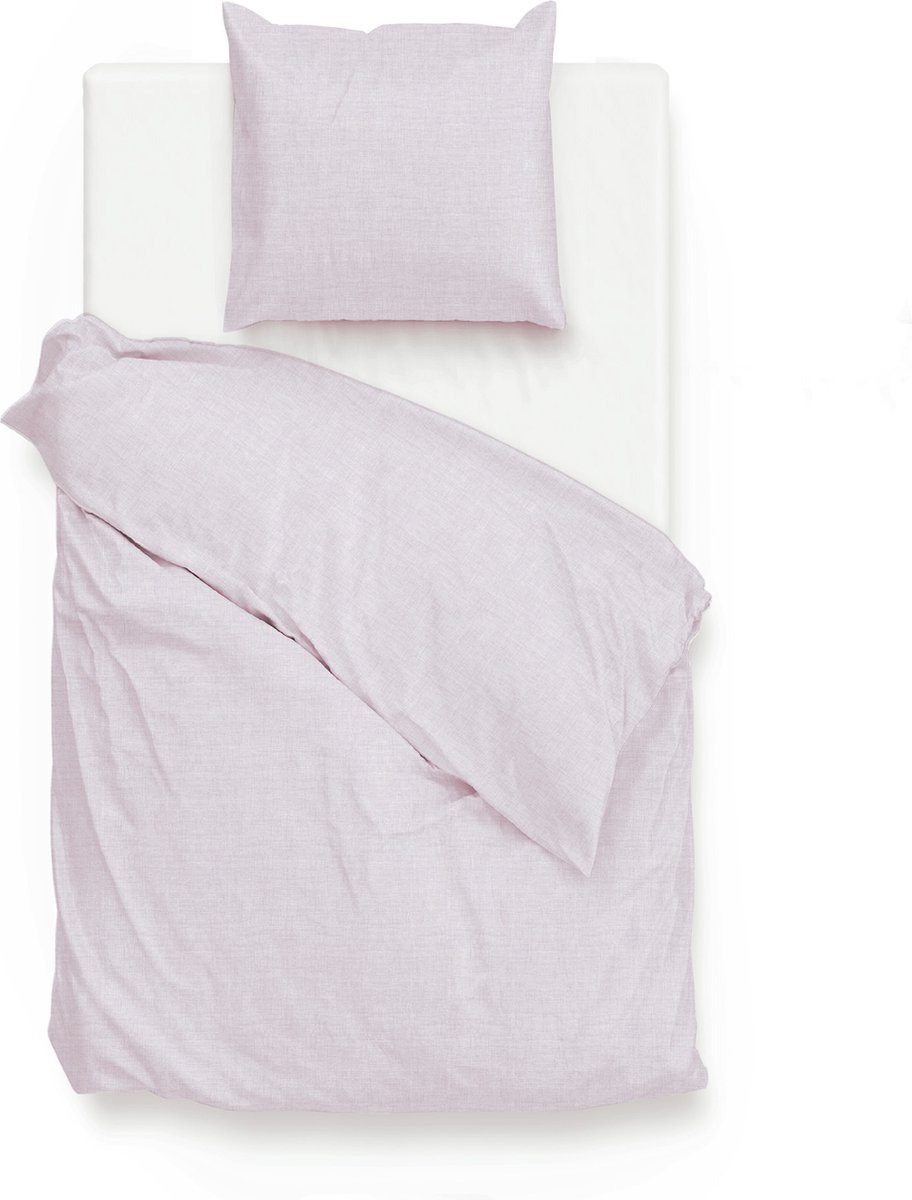Zohome Lino Dekbedovertrek - Eenpersoons - Katoen - 140x200-220cm - Paars