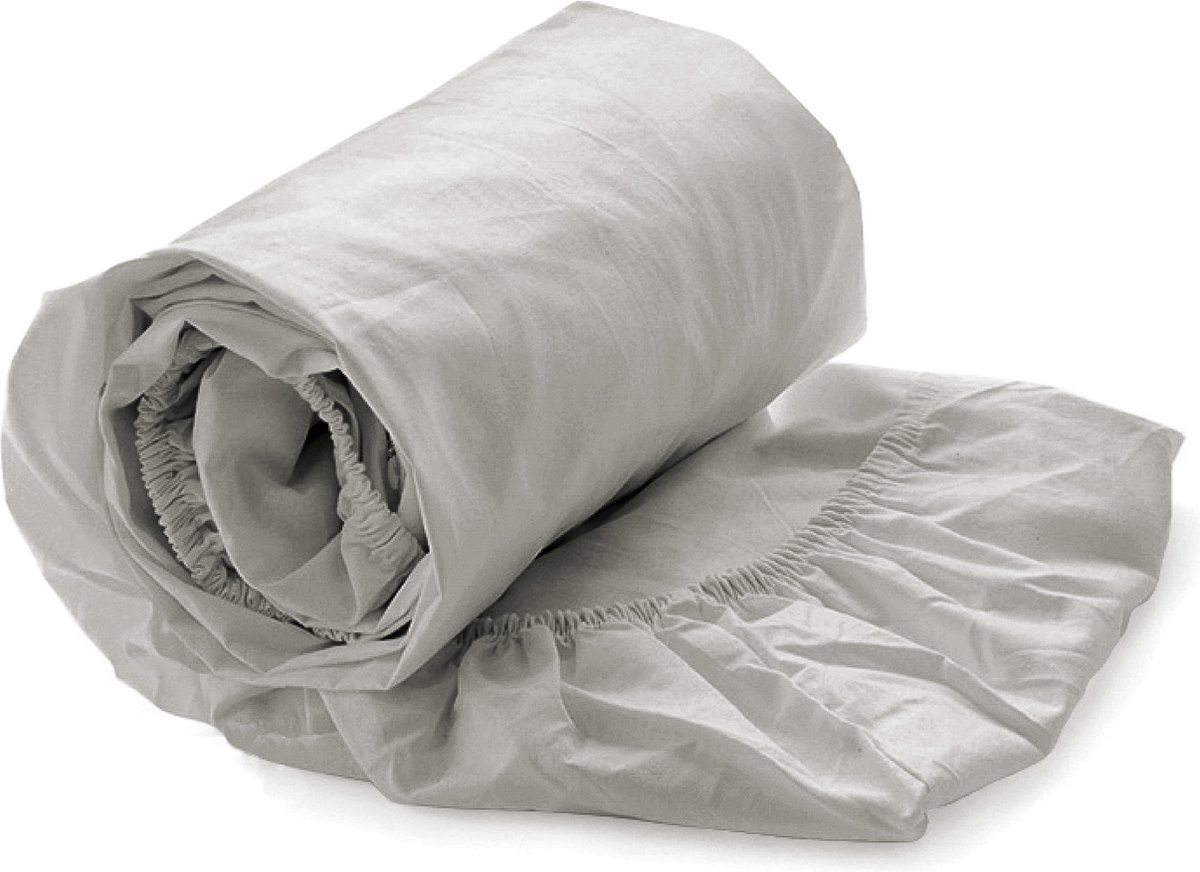 Heckettlane Hoeslaken Elementi - Onderlaken voor tweepersoonsbed - 140x200 - 100% Katoen-Satijn - Grijs