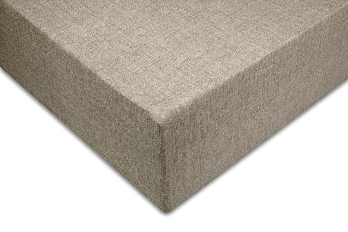 Zohome Lino Hoeslaken - Eenpersoons - Katoen - 90x210-220cm - Taupe