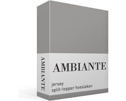 Ambiante jersey split-topper hoeslaken - Tweepersoons - Grey