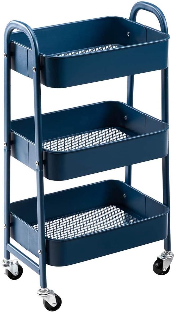 LIANTRAL Keukenwagen met 4 niveaus, rolwagen, nisrek op wielen met houten tafelblad, keukenrek en badkamerrek voor kleine ruimtes, keuken, badkamer, kantoor, ruimtebesparend, vintage bruin en zwart