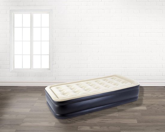 Inflatable mattress High Raised Twin size Jilong - 196 x 97 x 47 cm - beige - integrated electric pump - bag van Merkloos — afbeelding 4
