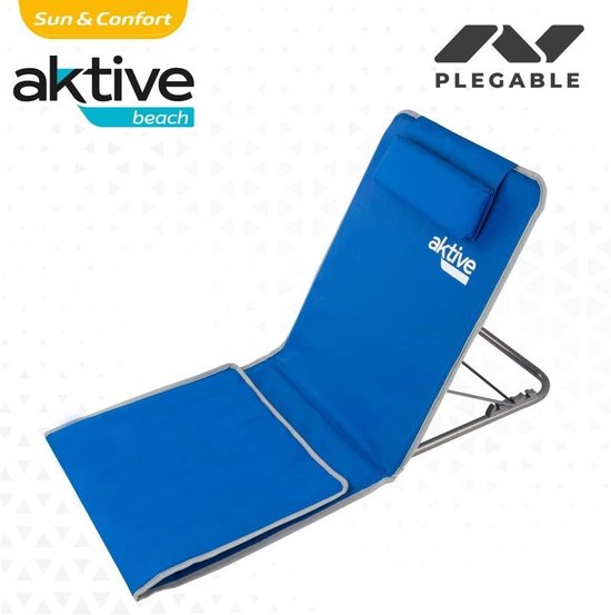 Strandmat Met Rugleuning – Opvouwbare Vloerstoel Met Zitkussen En Opbergvak – Lichtgewicht, Verstelbaar, Draagbaar – Perfect Voor Tuin, Camping, Reis, Picknick, Strand Of Zwembad (khaki)