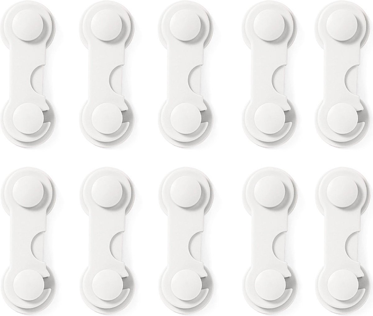 Wit 10 stuks - kinderveiligheid kastdeuren - praktische veiligheid babylade veiligheidssloten lijm voor kasten, koelkast, toilet- veiligheidsslot - deurbeveiliging - baby slot - kinder slotjes - lade slot