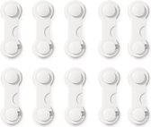 Wit 10 stuks - kinderveiligheid kastdeuren - praktische veiligheid babylade veiligheidssloten lijm voor kasten, koelkast, toilet- veiligheidsslot - deurbeveiliging - baby slot - kinder slotjes - lade slot