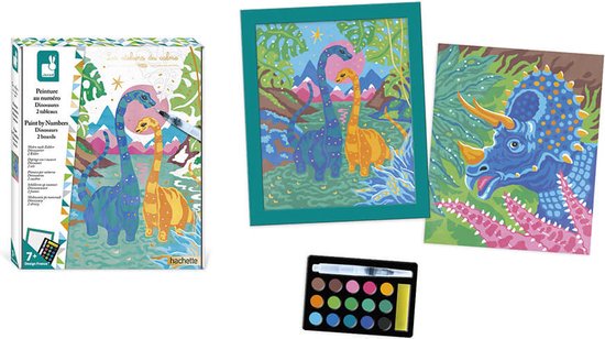 Janod Craft Set Aquarelle Peinture Par Numéros | Dinos