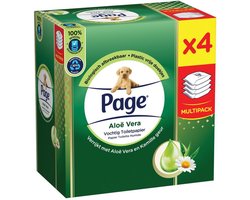 Page - Aloë Vera - Vochtig Toiletpapier - 4 Pakjes