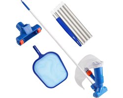 Swimming Pool Vacuum Cleaner - Portable Skimmer with 5 Piece Rod for Pool Floor Cleaning - Remove Leaves and Debris