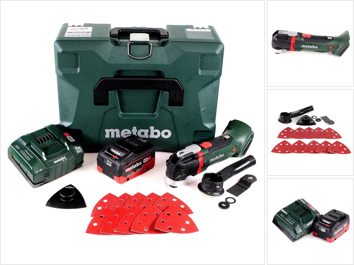 Metabo MT 18 LTX snoerloze multitool 18V ( 613021840 ) OIS/Starlock-compatibel + 1x accu 5,5Ah + lader + koffer