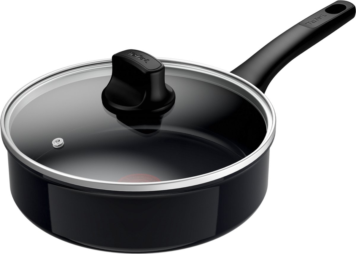 Bol.com Tefal Revive Black - Hapjespan - Ø24 cm - Met Deksel - Keramisch - PFAS-vrij - Geschikt voor Inductie aanbieding