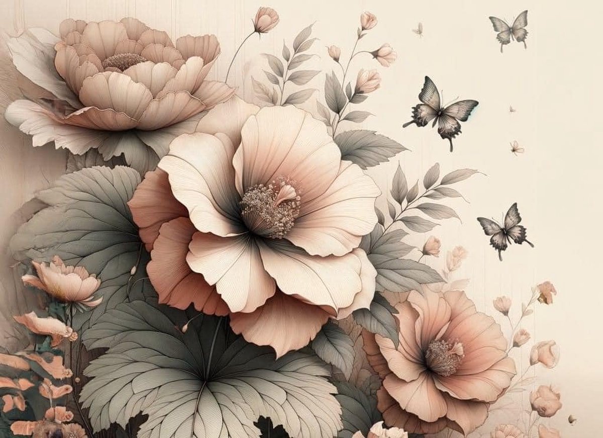 Peach Petals- Mint by Michelle decoupage papier A3