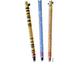 Legami - Uitwisbare Pen - Hippo - Bij - Giraffe - 3 stuks - Navulbaar -