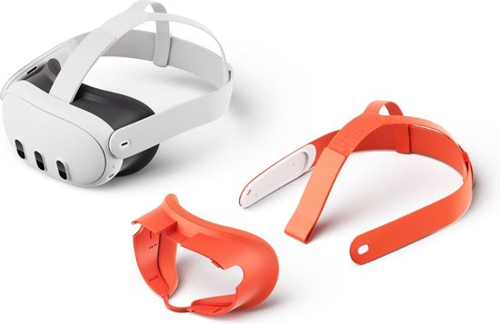 META Quest 3 128GB + FI Headstrap (Oranje) - Oculus Quest 3 - VR