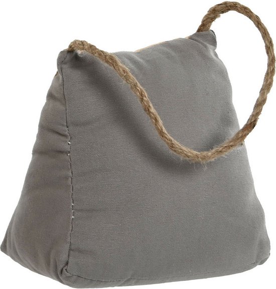 Articles Butée de porte Lofty - 2x - 1 kilo - jute/gris - polyester et sable - 17 x 15 cm - Home Sweet Home - contre le claquement des portes