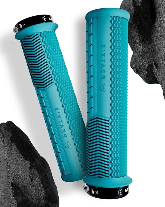 Monarch Grips Blauw Knurl Dik Ergonomisch Comfort Duimpad Enduro Downhill E-bike MTB Alle Weerseigenschappen All Terrein handlebar grips