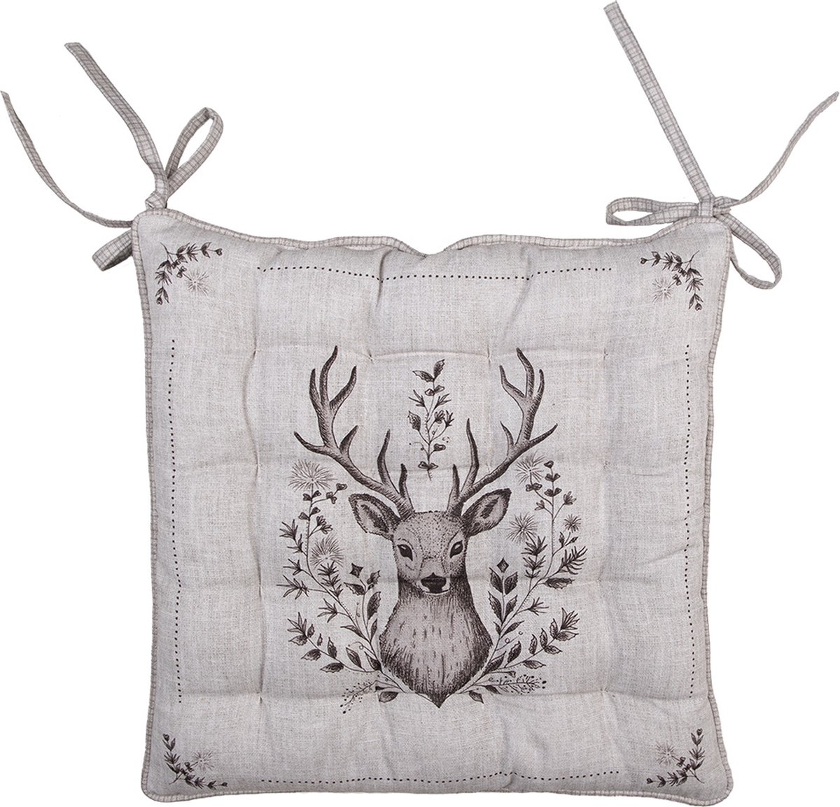 Stoelkussen Foam 40x40x4 cm Beige Katoen Hert