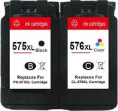 Bol.com Inktcartridges Geschikt voor Canon PG-575XL / CL-576XL | Zwart en Kleur Geschikt voor Canon Pixma TR4750i TR4751i TS3550... aanbieding