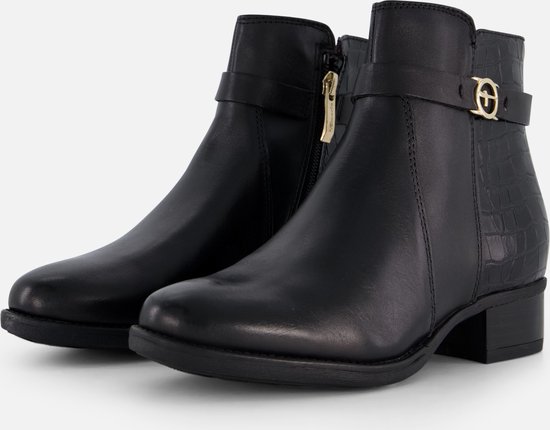 Tamaris Enkellaarsjes zwart Leer Dames Maat 38 bol