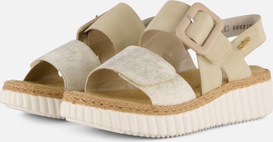 Rieker Dames Rieker Sandalen Met Sleehak Rieker Sandalen Beige