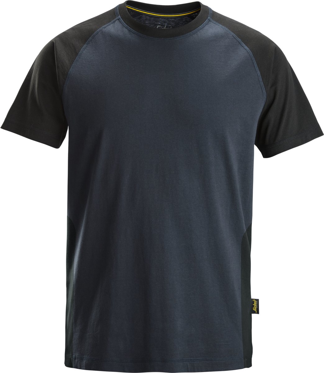 Snickers 2550 Tweekleurig T-shirt - Donker Blauw/Zwart - M