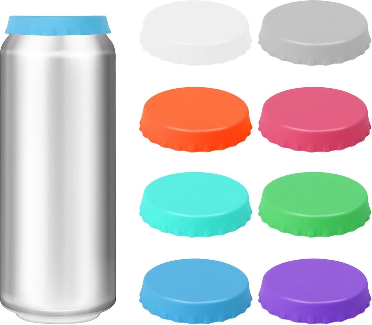 Herbruikbare silicone deksel Drankblikjessluiting 8 stuks siliconen deksels voor blikjes deksels voor blikjes dranken blikjes deksels herbruikbare blikjes