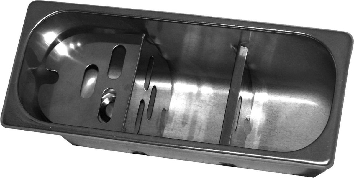 IJSLEPEL SPOELBAK 270X110X120 met WATERAFVOERGAT en STANDPIJP - Combisteel 7108.0005