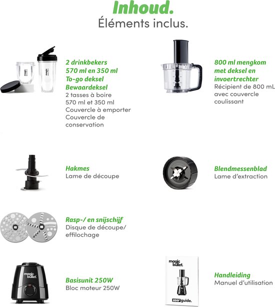magic bullet Kitchen Express – 2-in-1 – Blender met Foodprocessor – Zwart – incl. Bekers To Go — afbeelding 4
