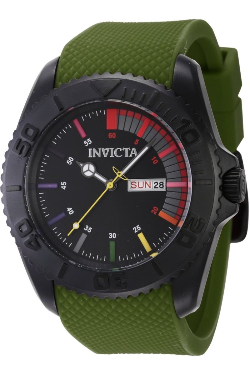 Invicta Pro Diver 44736 Heren Horloge - Waterdicht - Analoog - Quartz Uurwerk - Roestvrij Staal met zwarte Wijzerplaat - 44mm